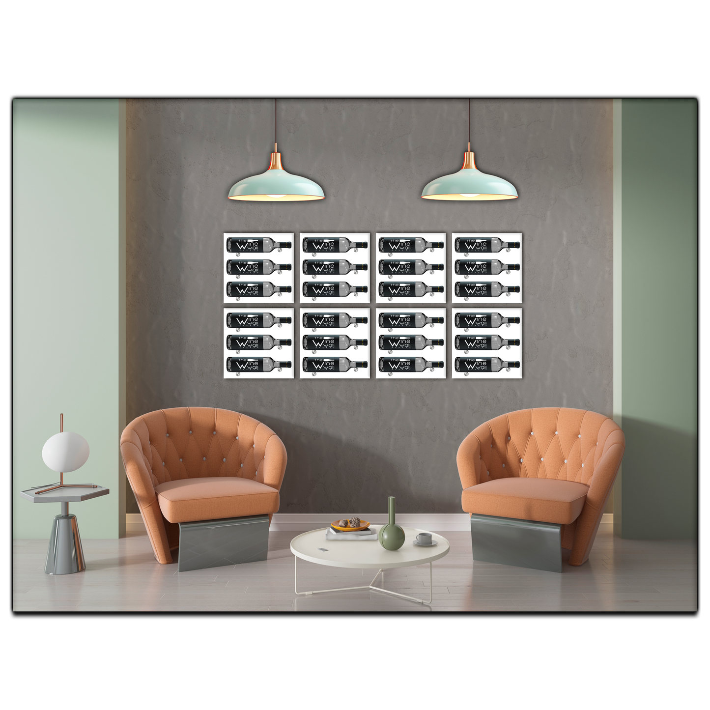 Wine Wall Tile - 3 Bottles Label Out