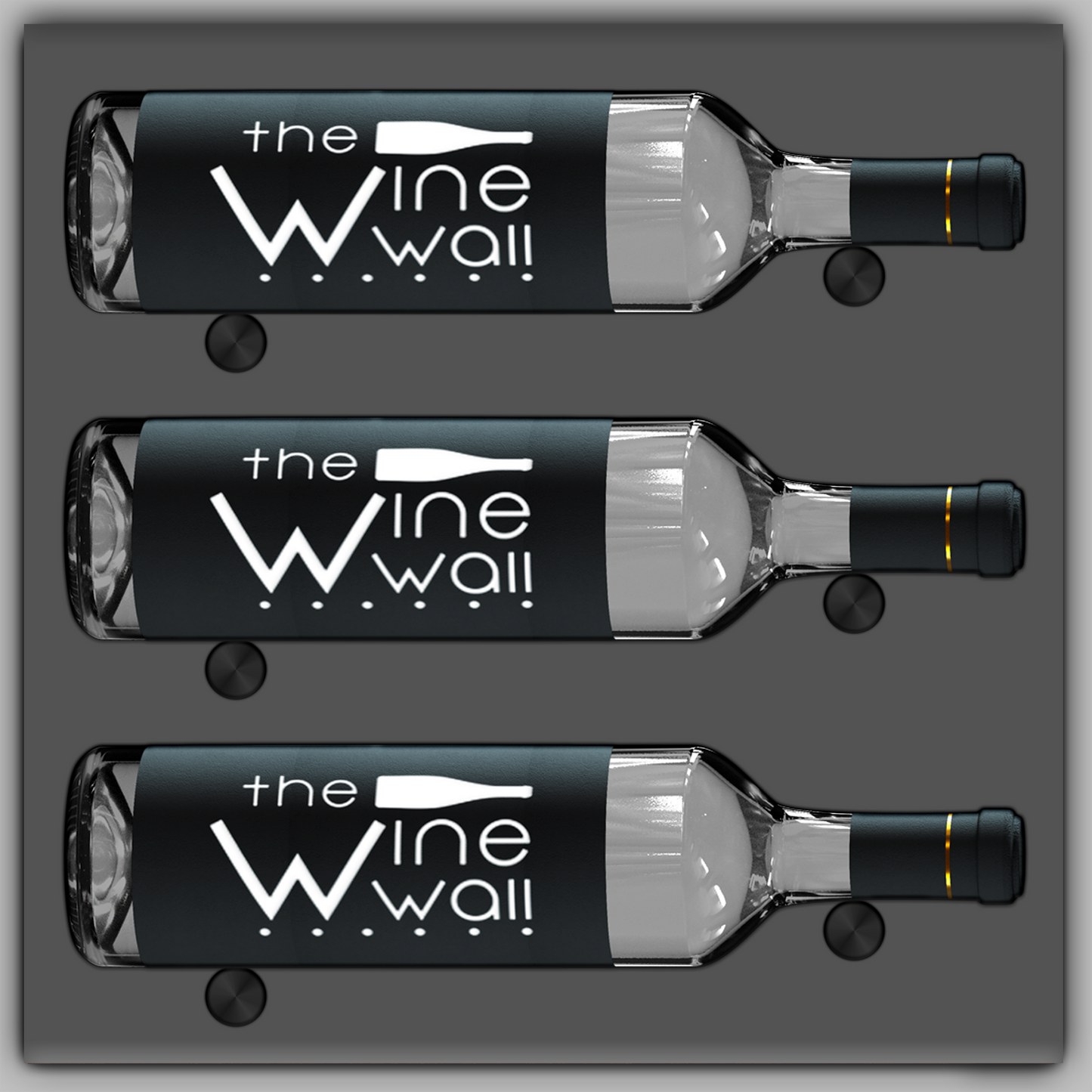Wine Wall Tile - 3 Bottles Label Out