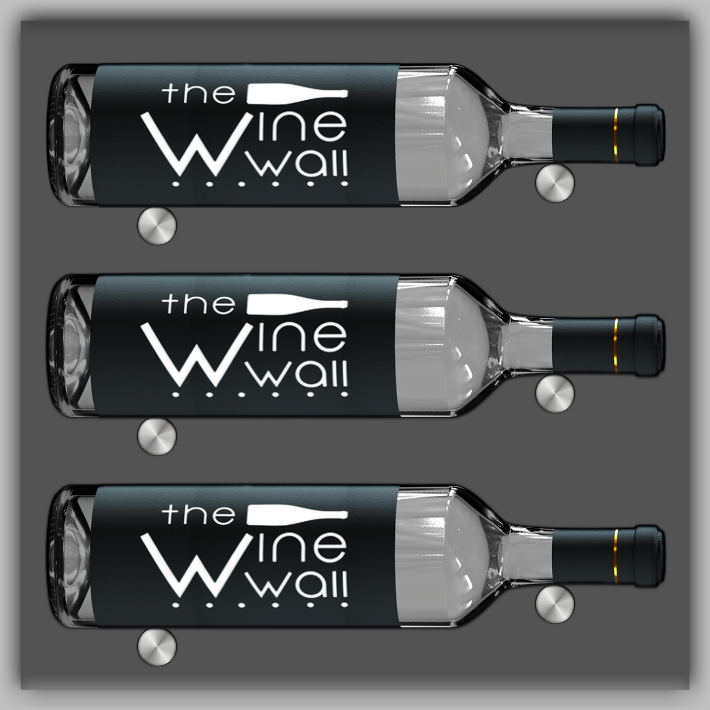 Wine Wall Tile - 3 Bottles Label Out