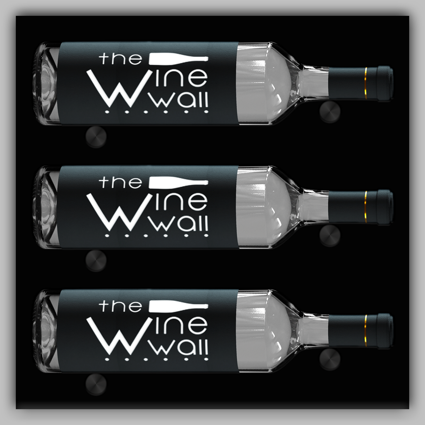 Wine Wall Tile - 3 Bottles Label Out