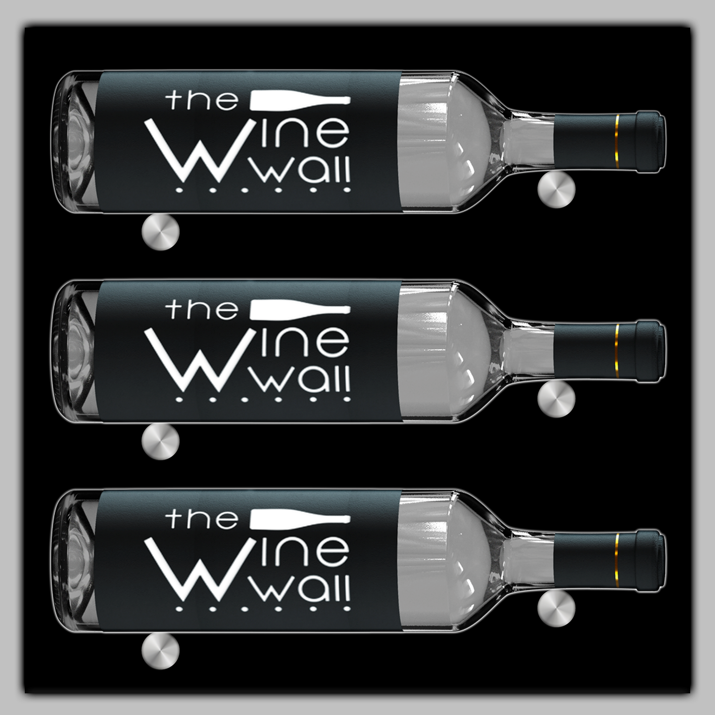 Wine Wall Tile - 3 Bottles Label Out