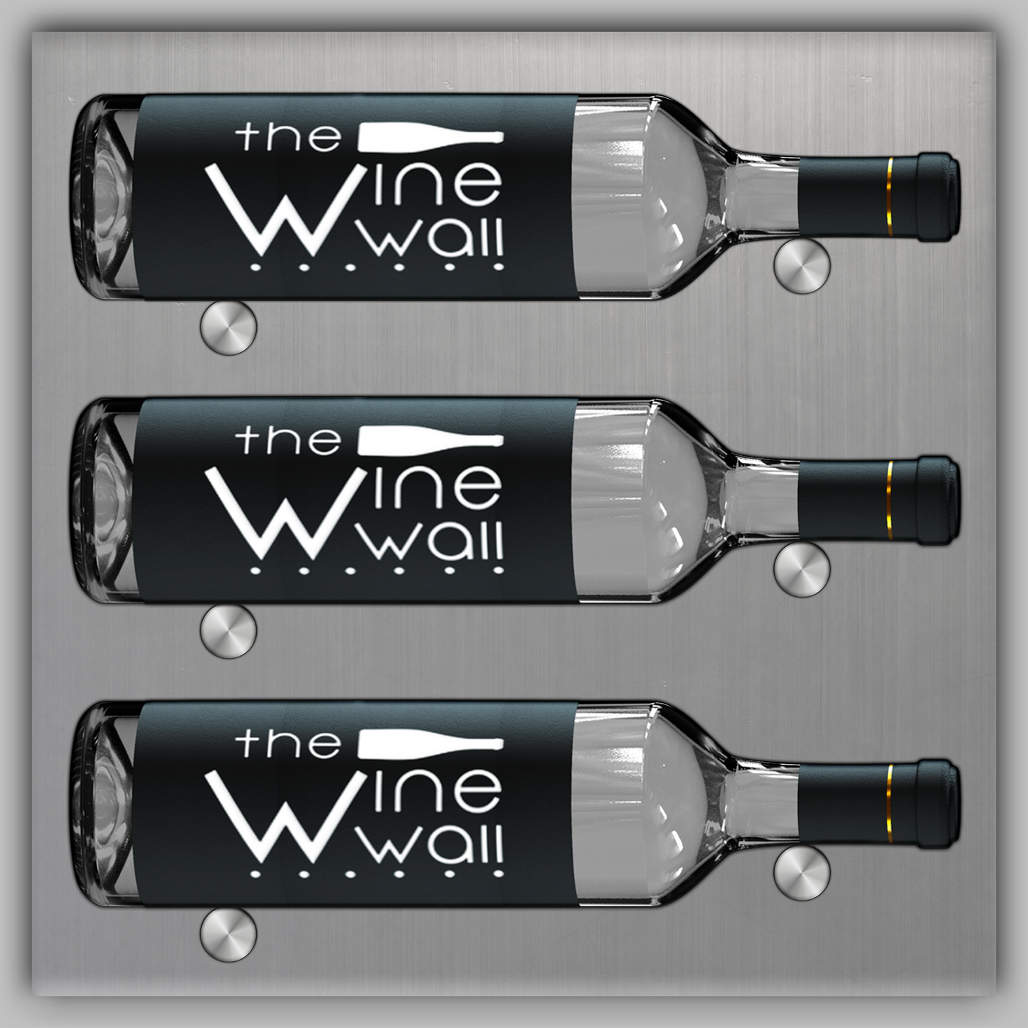 Wine Wall Tile - 3 Bottles Label Out