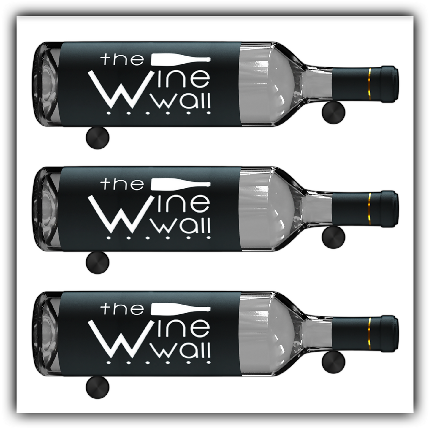 Wine Wall Tile - 3 Bottles Label Out