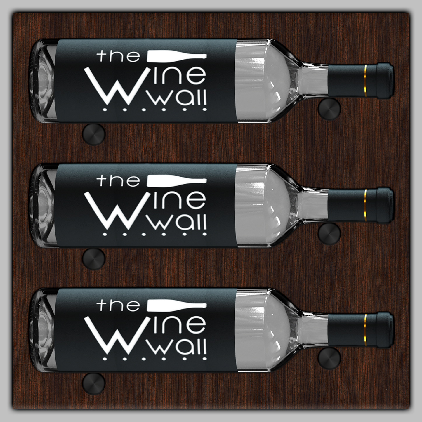 Wood Wine Wall Tiles - 3 Bottles Label Out