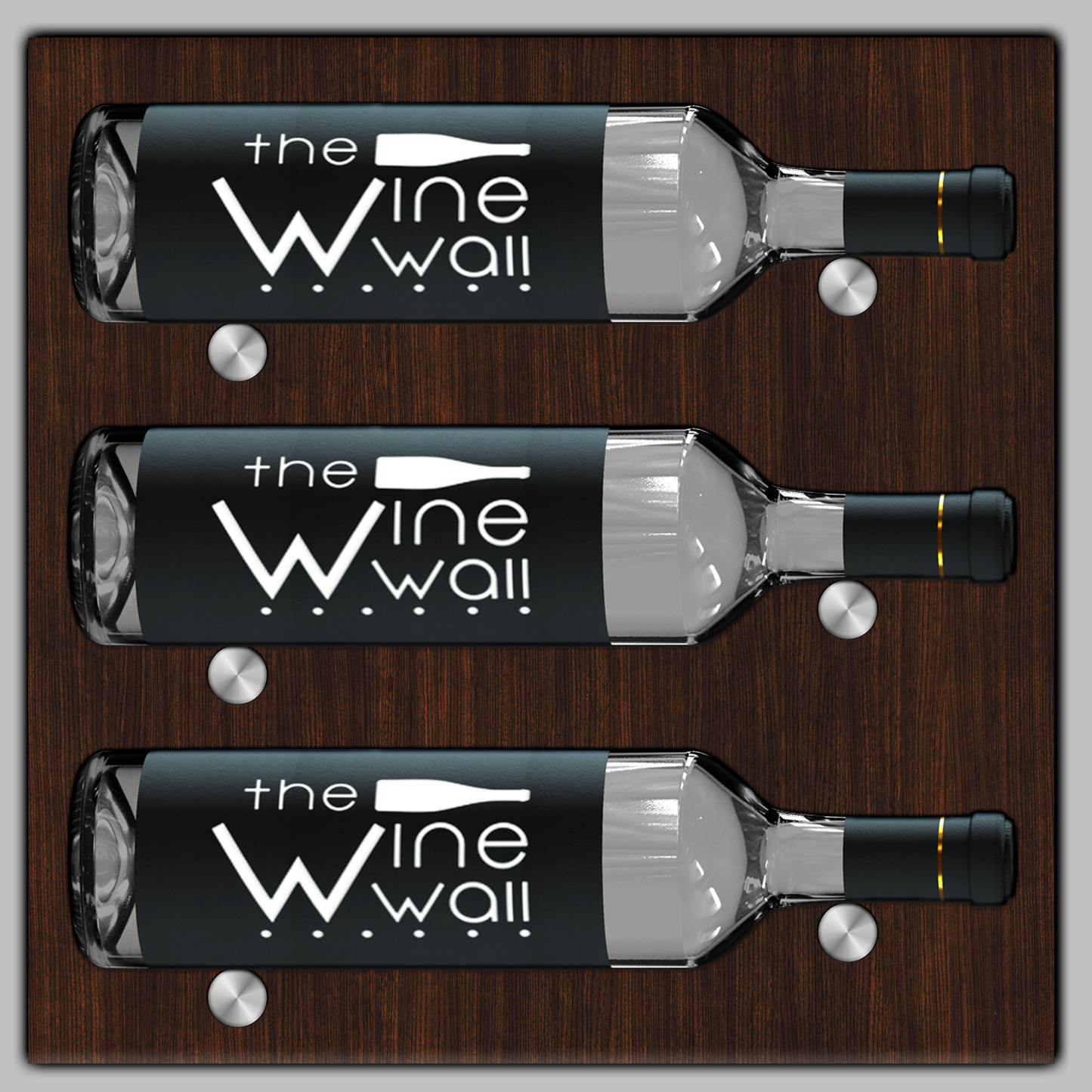 Wood Wine Wall Tiles - 3 Bottles Label Out